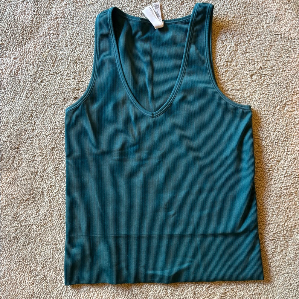 Athleta Teal V-Neck Tank Top